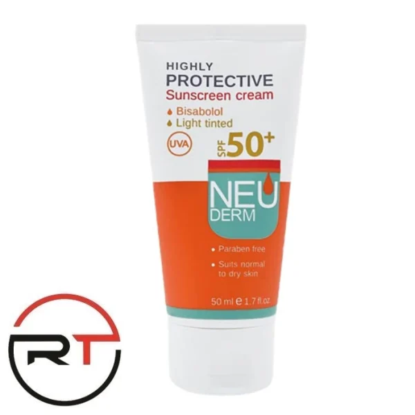ضد آفتاب رنگی SPF50 نئودرم مناسب پوست خشک روتین تاج